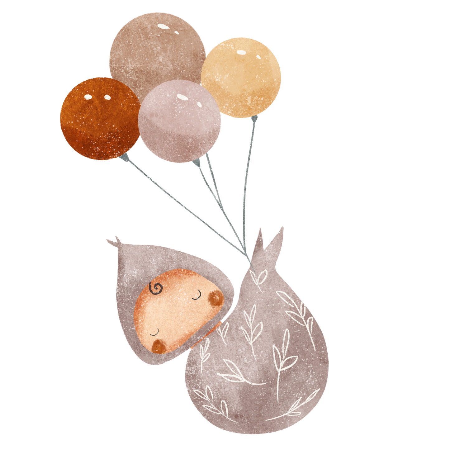 Bügelbild Baby Luftballon