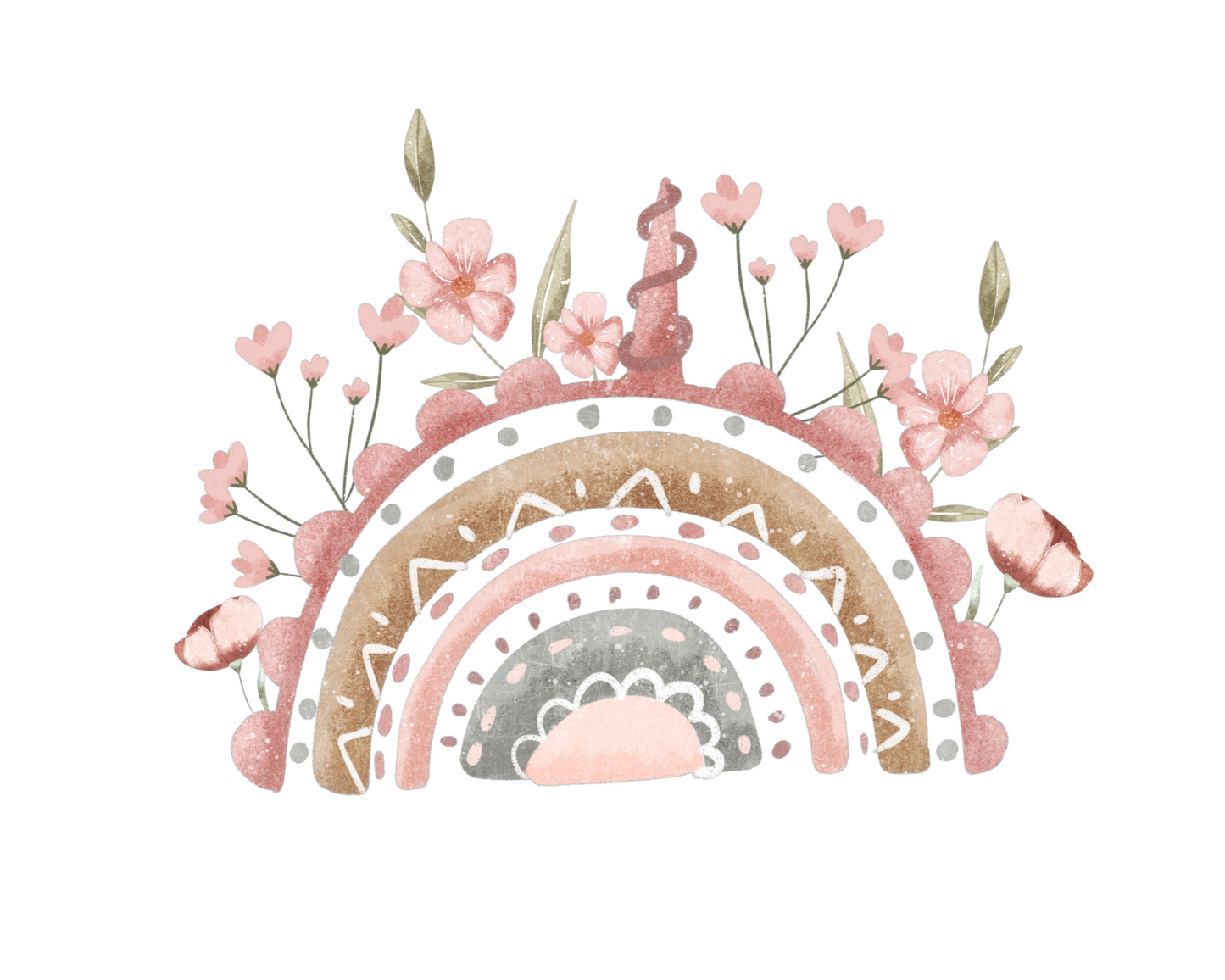 Bügelbild Blumenbogen