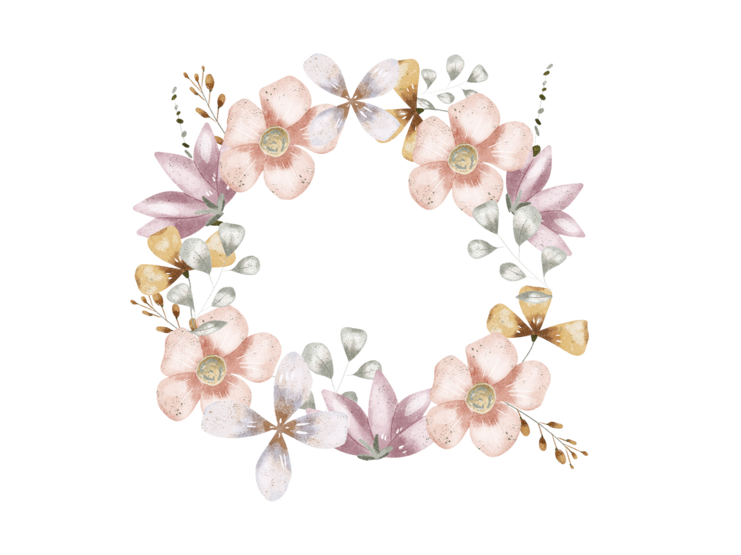 Bügelbild Blumenkranz