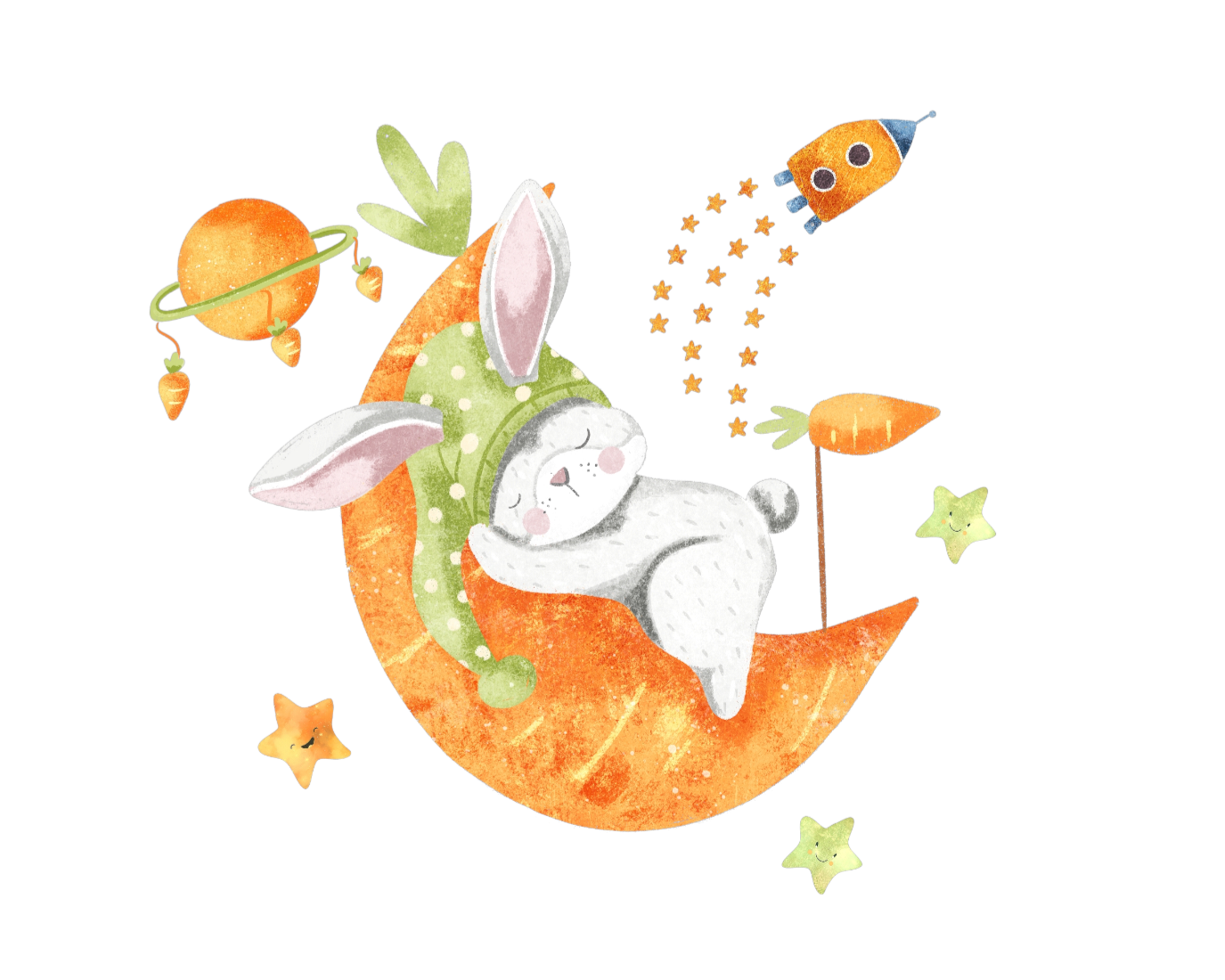 Bügelbild Karottenmond