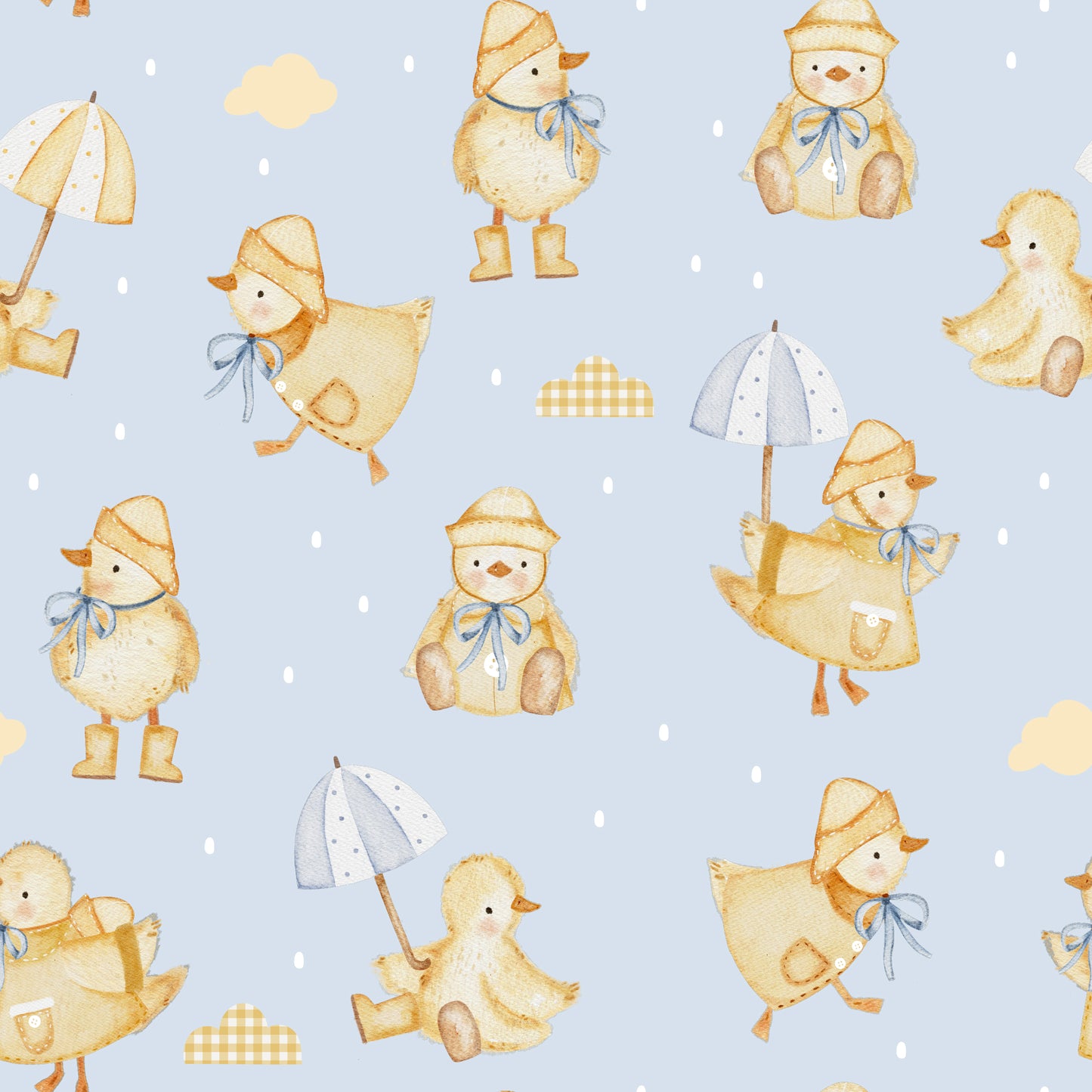 Bügelbild Küken im Regen