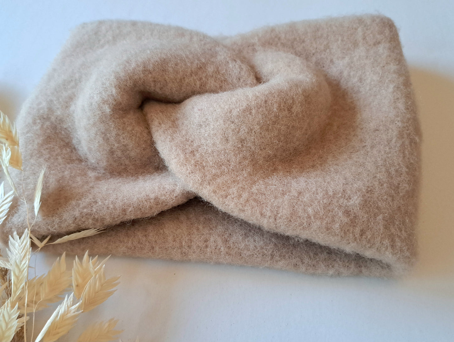 Stirnband Wollfleece 'Virgin Wool' mulesingfrei beige