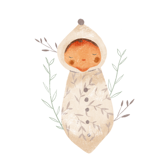 Bügelbild Baby Zweige