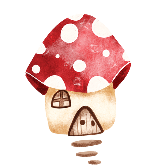 Bügelbild Pilzhaus