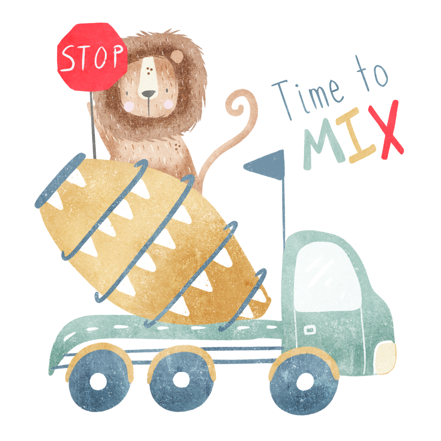 Bügelbild Abrisskran Dino