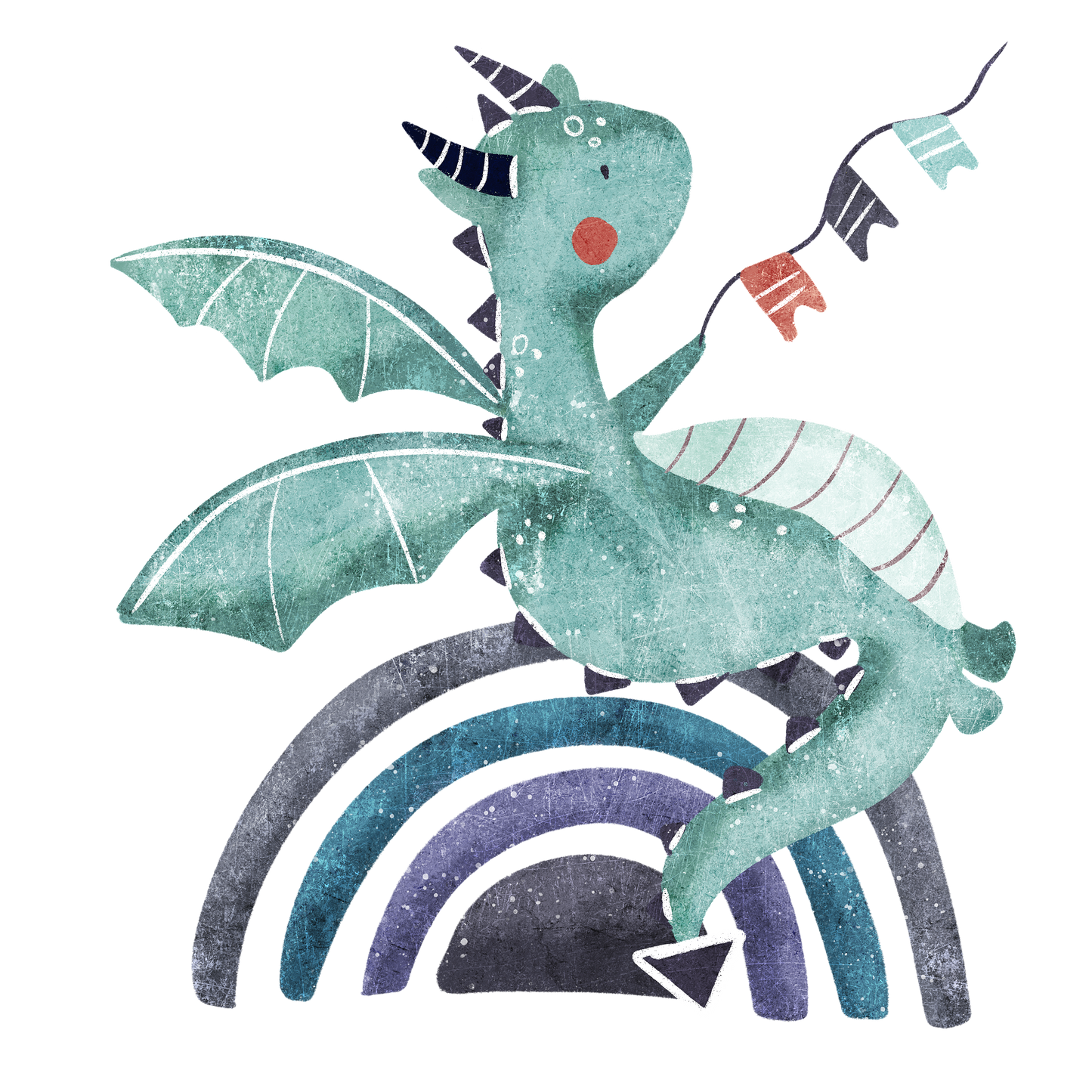 Bügelbild Drache grün