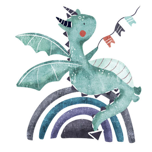 Bügelbild Drache grün