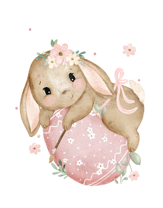 Bügelbild Hase Osterei