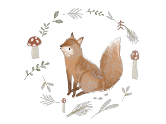 Bügelbild Fuchs im Kranz