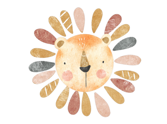 Bügelbild Löwe Blütenblätter