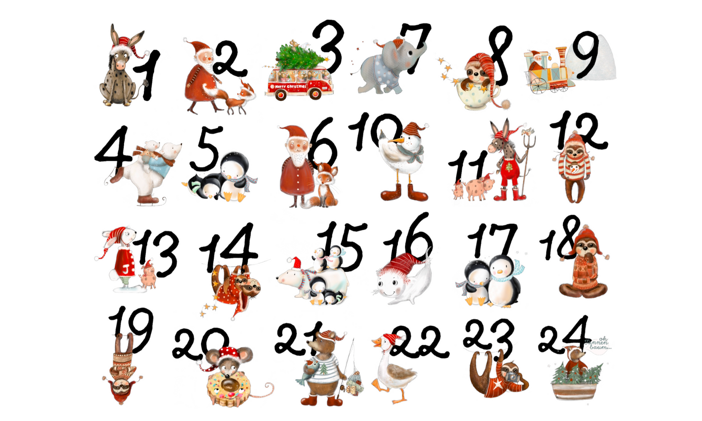 Bügelbild Adventskalender Eda&Mo