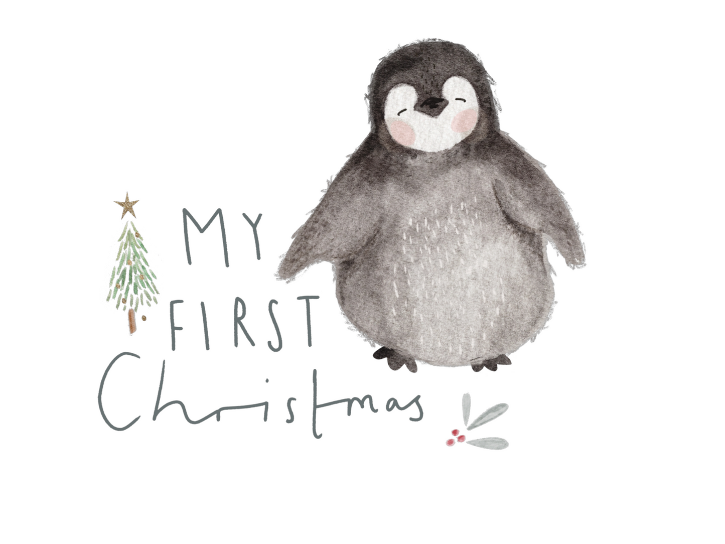 Bügelbild my first christmas pinguin