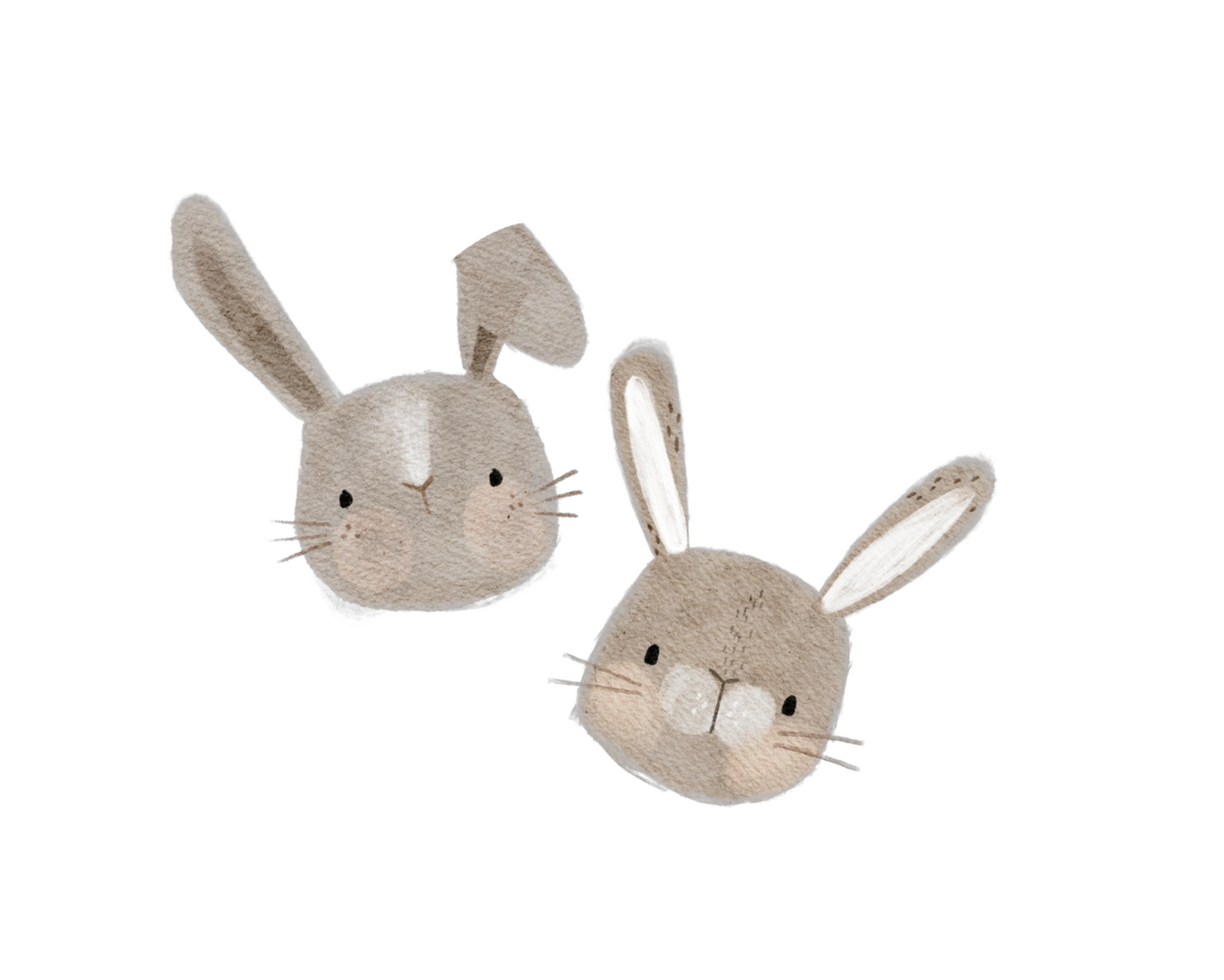 Bügelbild Hasenköpfe