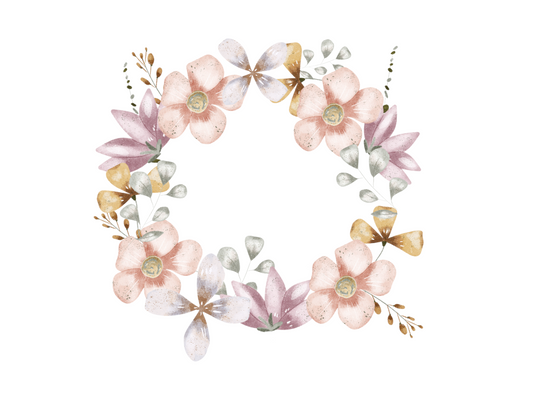 Bügelbild Blumenkranz