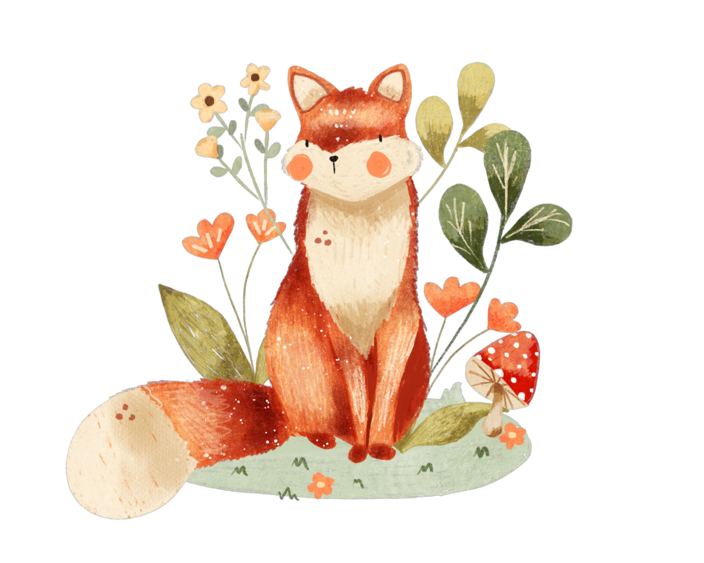 Bügelbild Fuchs Seite