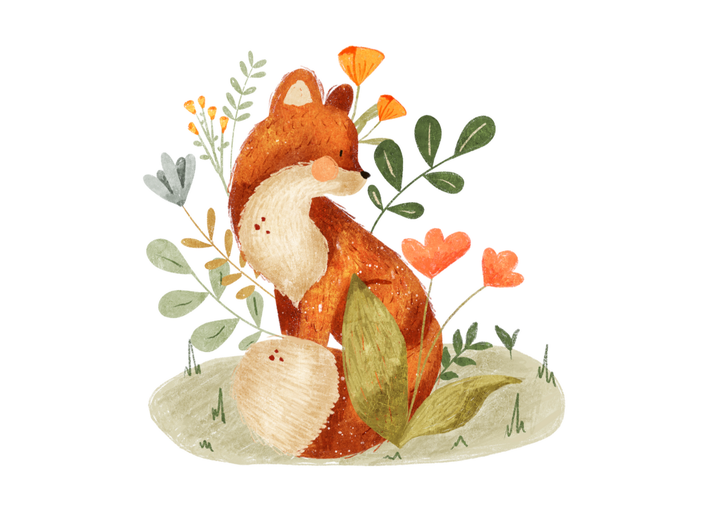 Bügelbild Fuchs Seite