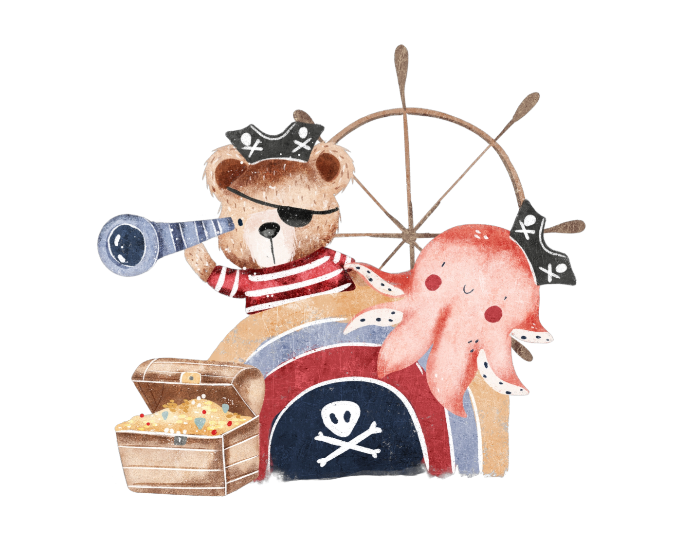 Bügelbild Pirat Bär