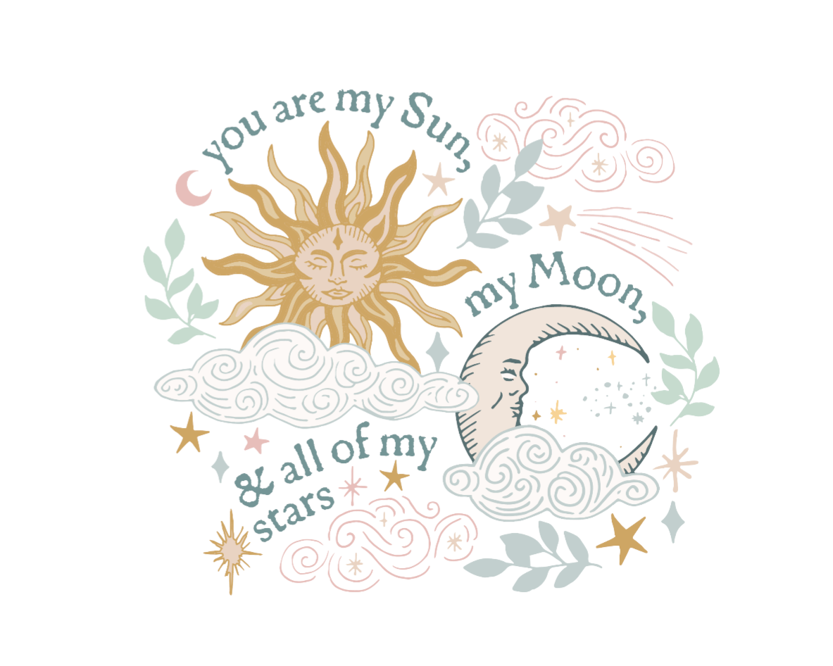 Bügelbild Sun,Moon and Stars