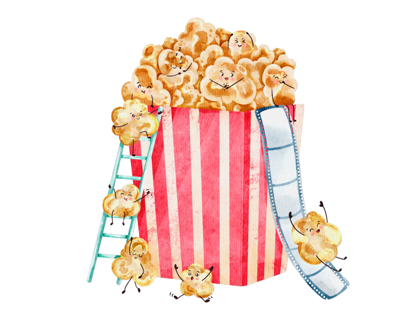 Bügelbild Popkorn im Sitz