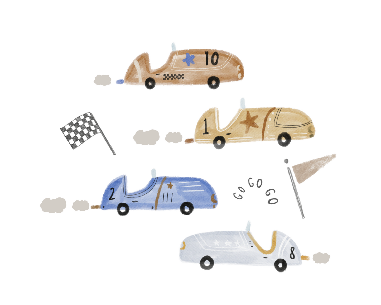 Bügelbild Rennwagen