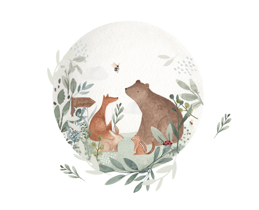 Bügelbild rund Waldfreunde