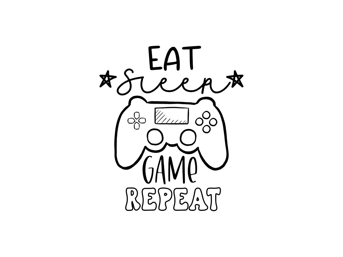 Bügelbild-Eat Sleep Game Repeat