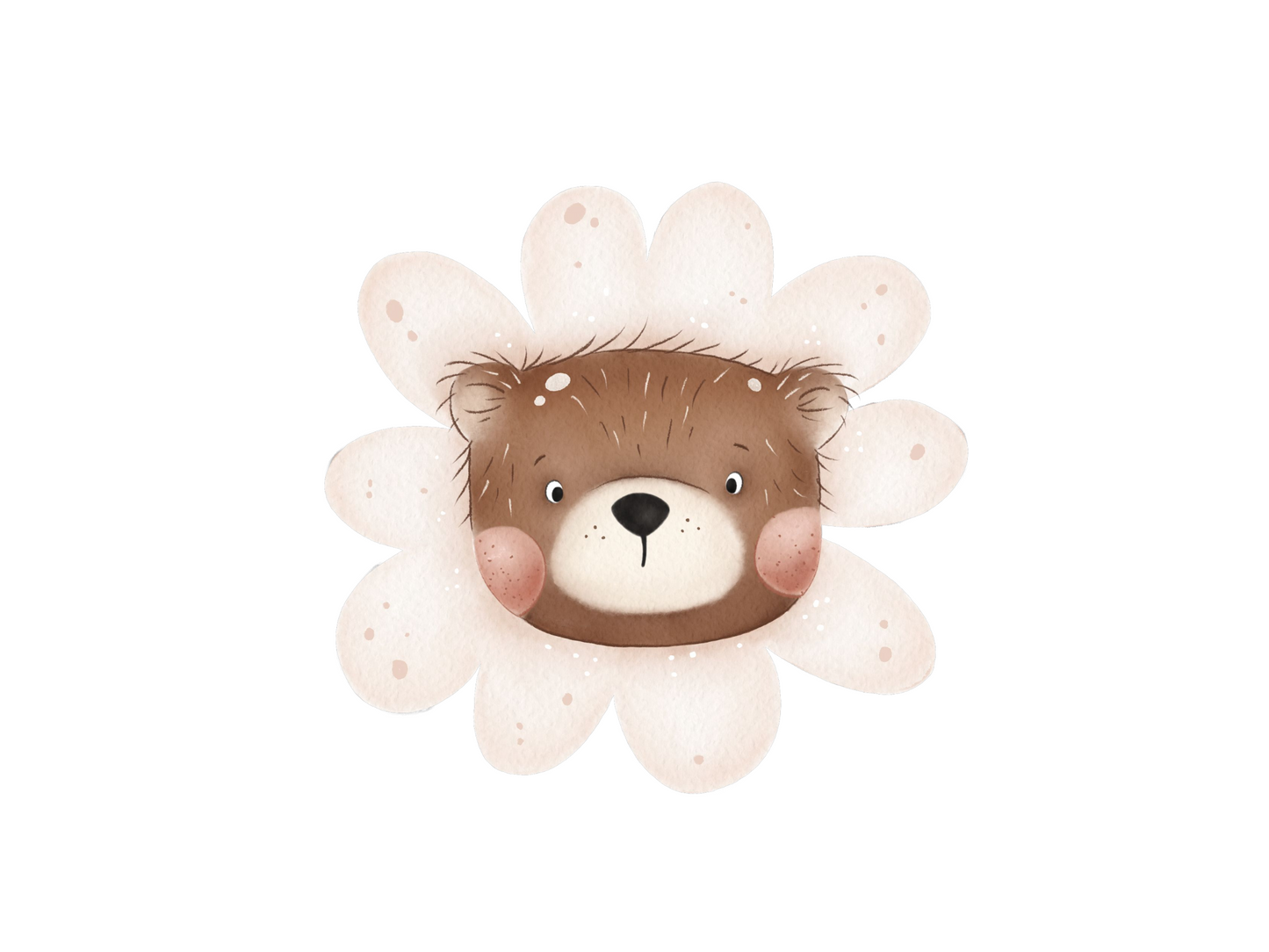 Bügelbild Bär Blüte