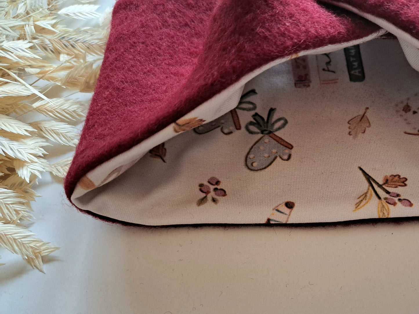 Stirnband dunkelrot Wollfleece 'Virgin Wool' mulesingfrei