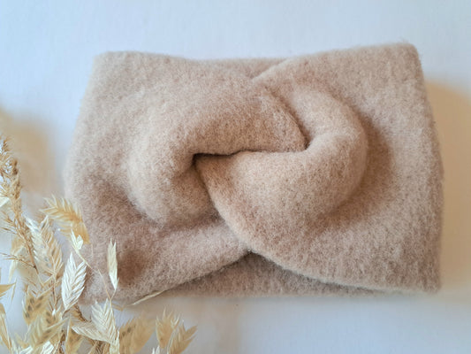 Stirnband Wollfleece 'Virgin Wool' mulesingfrei beige