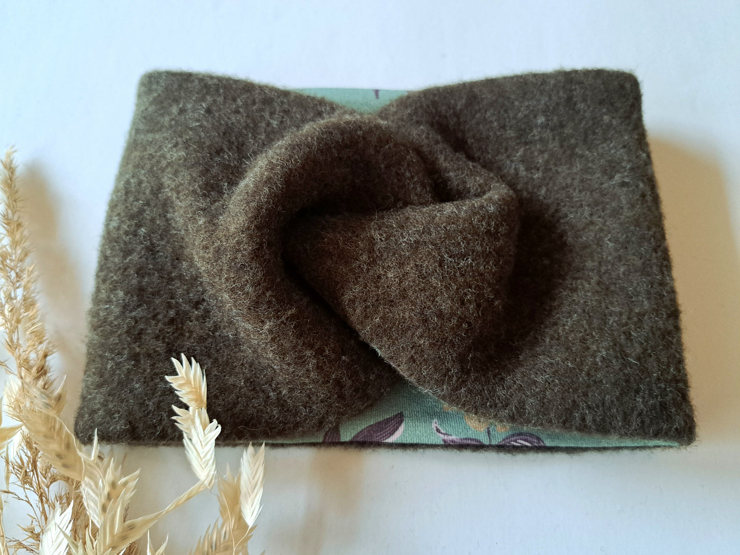 Stirnband Wollfleece 'Virgin Wool'mulesingfrei dunkelgrün