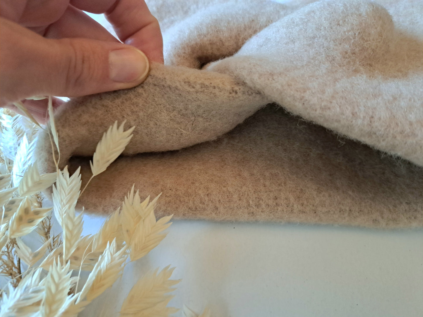 Stirnband Wollfleece 'Virgin Wool' mulesingfrei beige