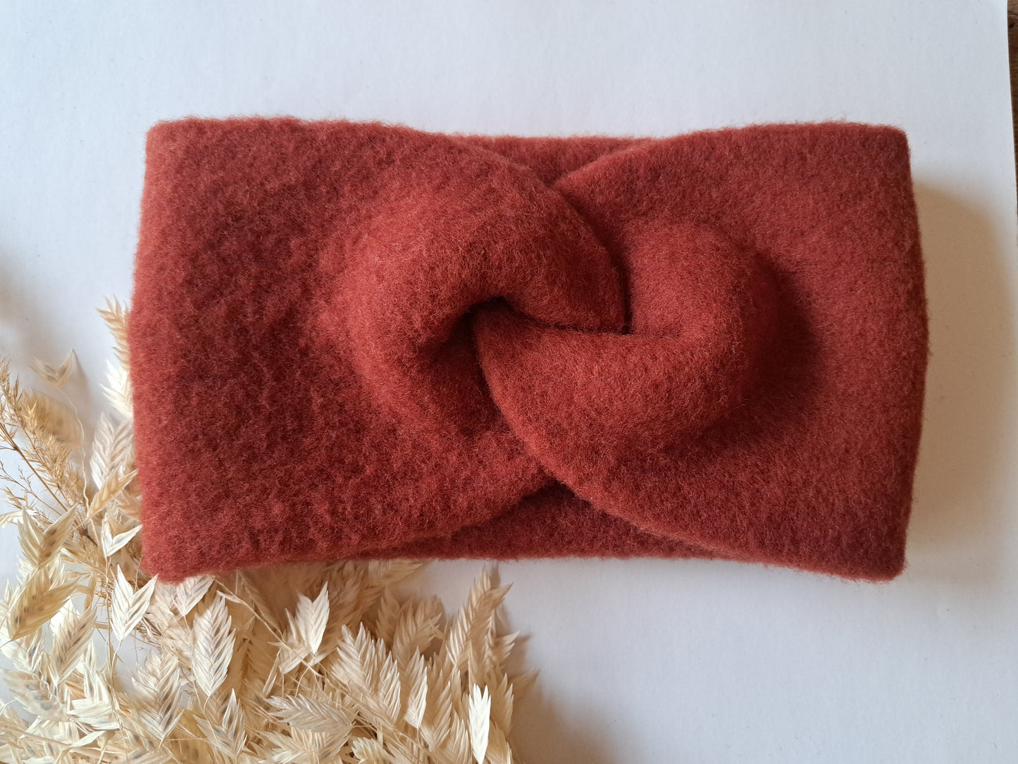 Stirnband Wollfleece 'Virgin Wool' mulesingfrei rost
